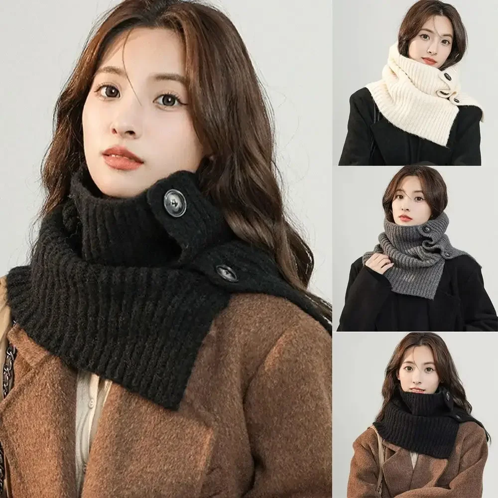 Warm Neck Scarf Korean Version Versatile False Collar Knitted Scarf Winter Shawl Fashionable Cold Resistant Neck Protect Shawl