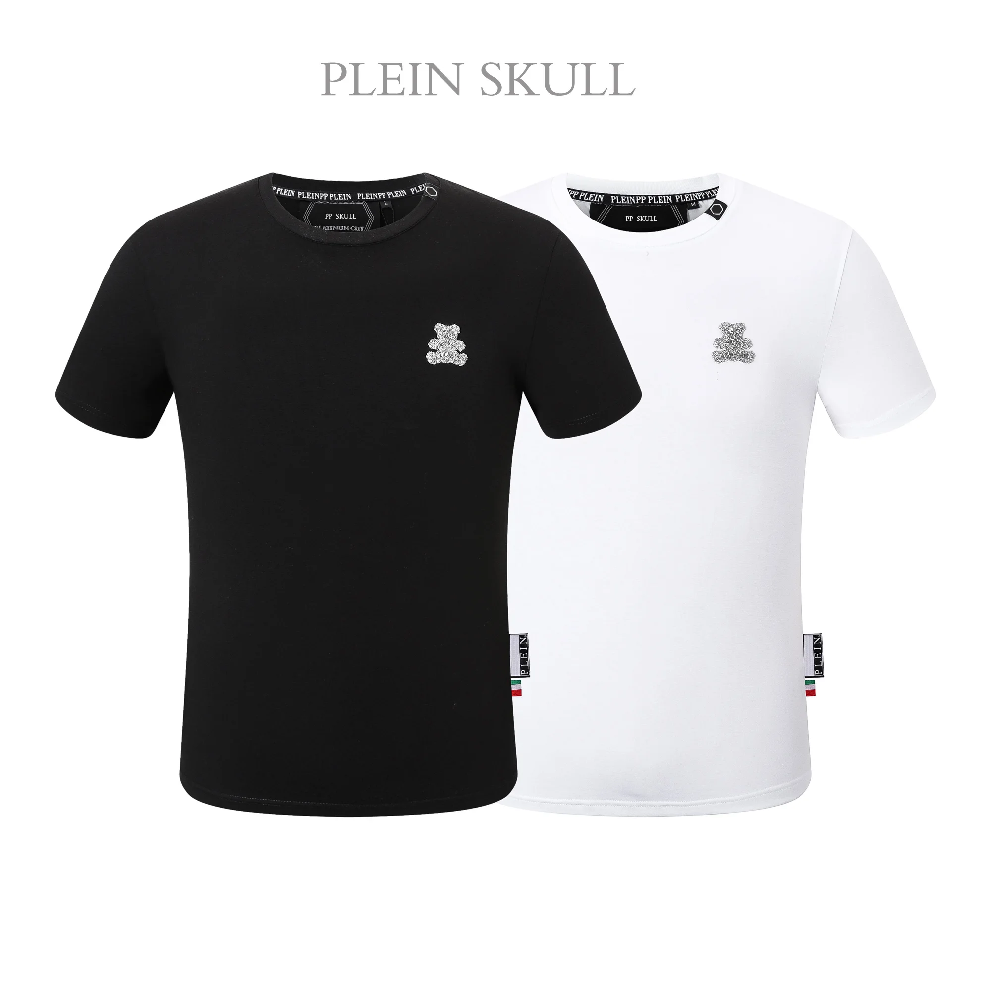 

PLEIN SKULL 2025 Lightweight Men's Spring/Summer Cotton Hip Hop Sports Short Sleeve Top Round Daily Unisex Punk Sports Neck Tee