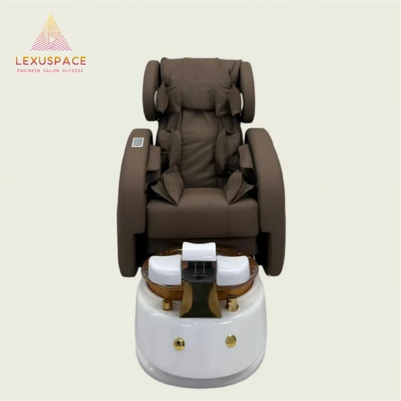 2025 Trending Anti-Acetone PU Leather Pedicure Chair with Adjustable Massage for Commercial Fiberglass Furniture for Nail Salons