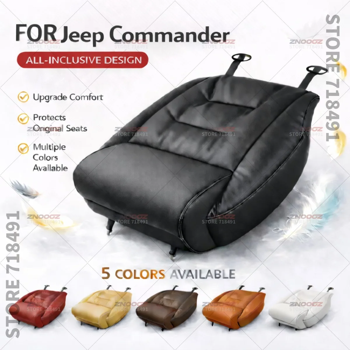 Car Seat Leg Support Extension Seat Cover Memory Foam Extender Cushion Interior Accessories For Jeep Commander