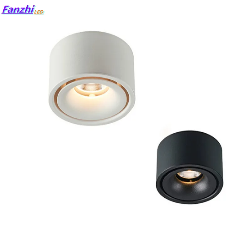 1PCS round dimmable Led surface mounted spotlight COB non-opening ceiling spotlight 7W/12W living room surface mounted downlight