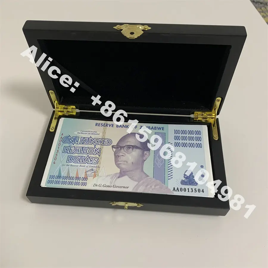 Zimbabwe One HUNDRED DECILLION Dollars Banknote Paper Serial Number with Watermark for collection Gift