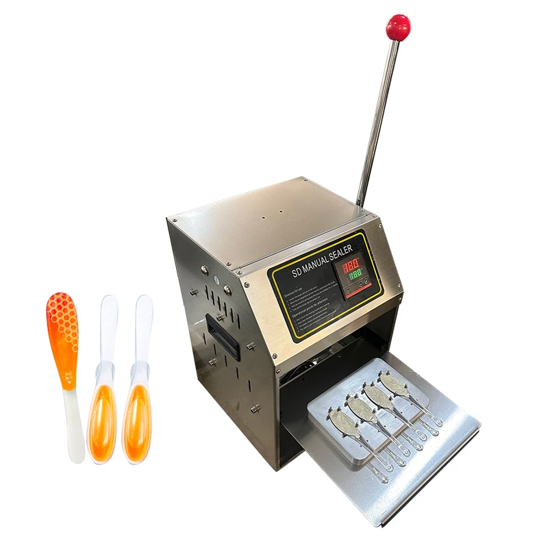 

Hand Pressure Sealer Seal 4 at a Time Honey Spoon Manual Sealing Machine Plastic Spoon Packing Machine for Honey and Sauce