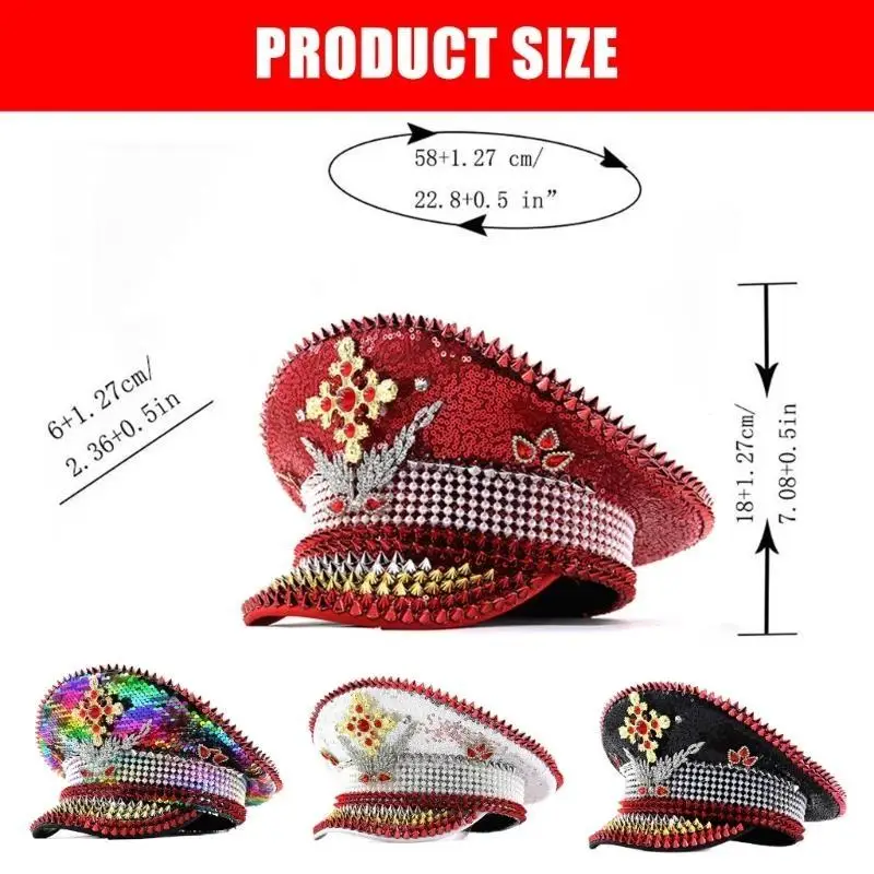 652F Mũ đính kim cương độc đáo Độ bền Mũ tối giản Mũ sequin thoải mái