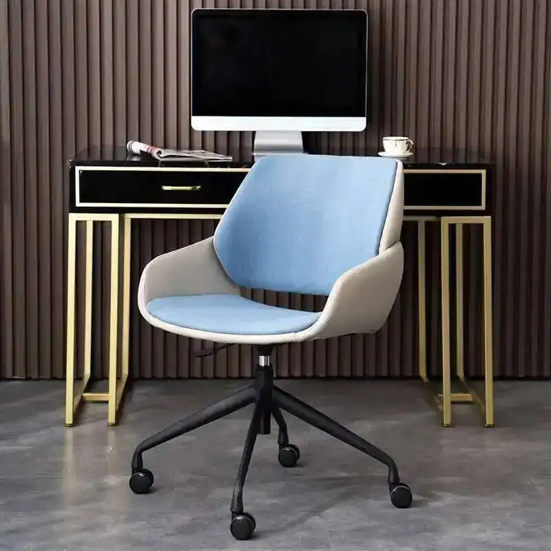 كرسي مكتب مع عجلات كرسي عريض بأرجل متقاطعة، كراسي مهام كمبيوتر دوارة مريحة قابلة للتعديل لغرفة المعيشة في المكتب #2