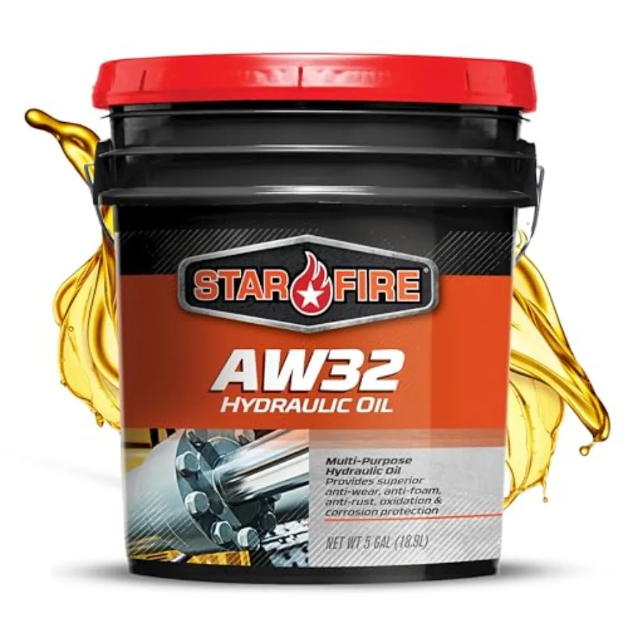 

AW32 Hydraulic Oil 5 Gallon Pail Premium Anti-Wear Anti-Foam Rust and Corrosion Protection Hydraulic Fluid for Industrial and M