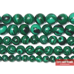 Synthetic Stone Green Malachite Round Loose Beads 15