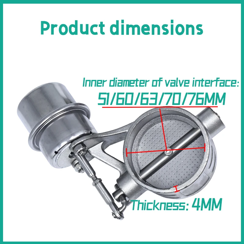 1 قطعة نظام عادم السيارات العالمي صمام تفريغ 51 63 76 مللي متر الفولاذ المقاوم للصدأ عادة مغلقة ومفتوحة صمام تفريغ للسيارة
