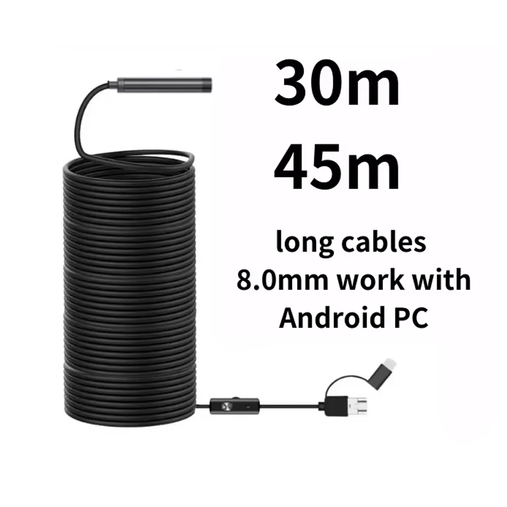 45m Professional Underwater Fish Finder Camera  HD 960P IP68 Waterproof Pipe Inspection Endoscope For Android Type-C And PC