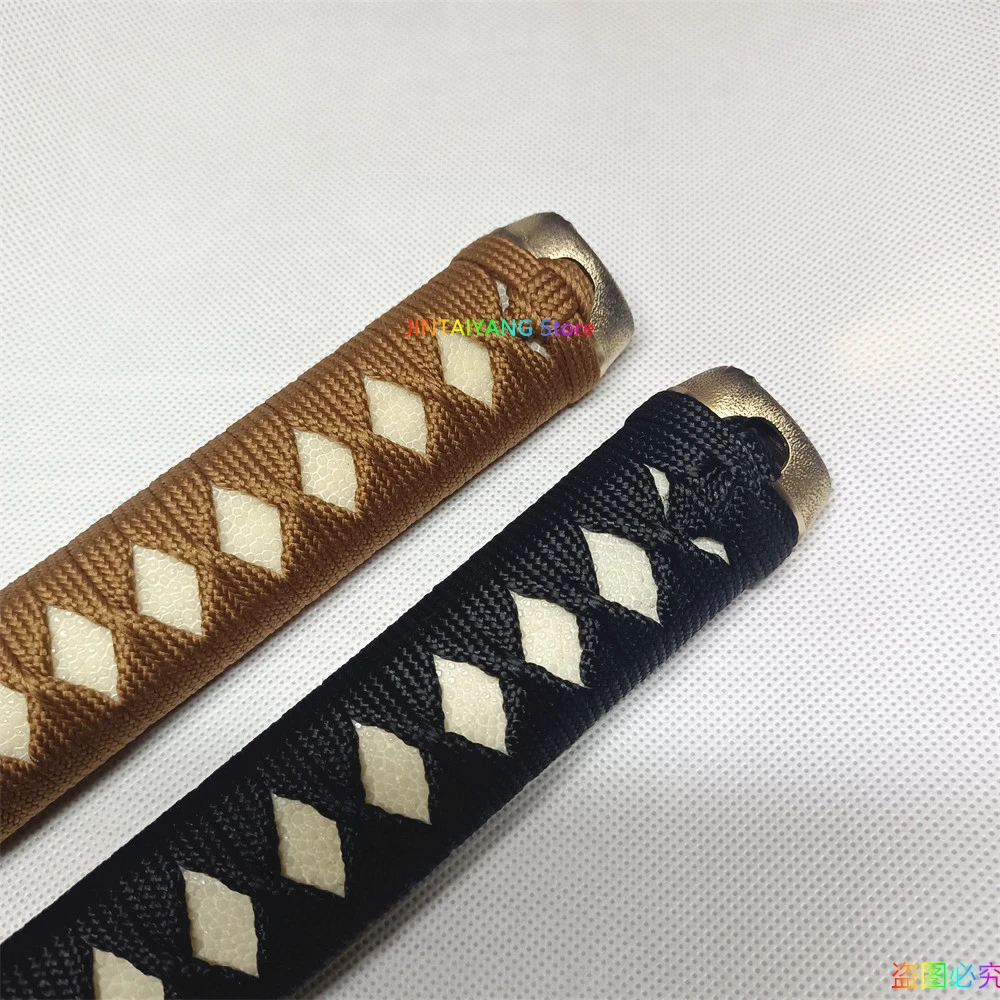 High Quality Tsuka Handle Real Rayskin Brass Copper Fuchi Menuki Kashira Silk Ito Accessories For  Japanese Sword Samurai Katana