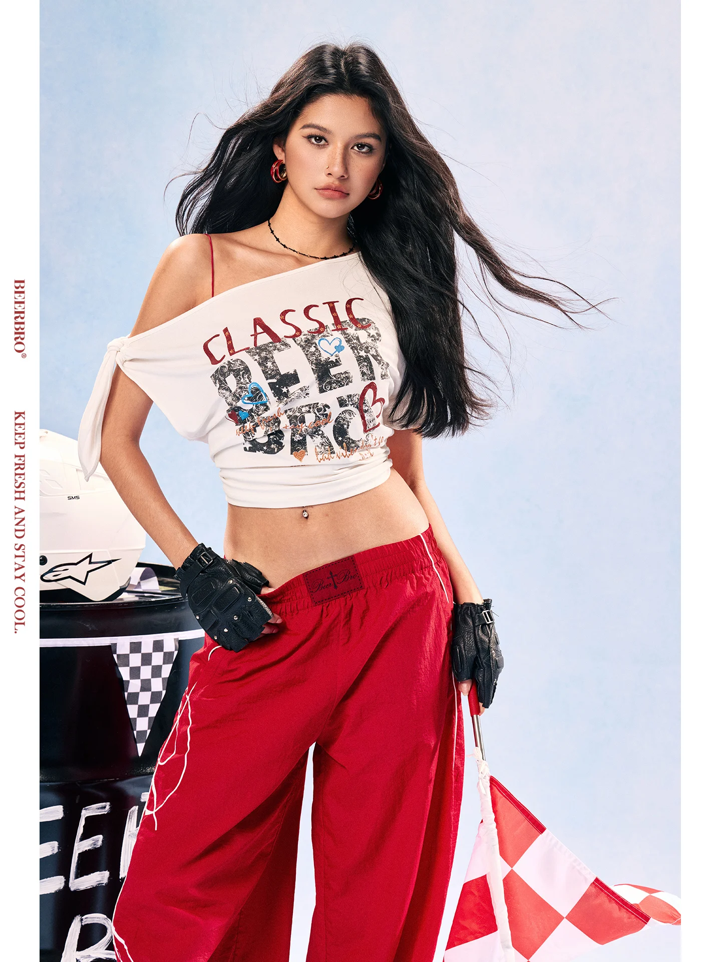 

Удобная женская футболка с коротким рукавом BeerBro Speed Pulse из смесовой вискозы, облегающая, вязаная, летняя, укороченная