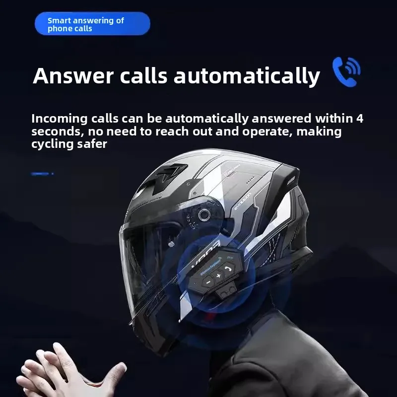 

Long-endurance Motorcycle Full Helmet, Waterproof and Noise Reduction, Built-in Special Riding Earphones, Riding Equipment