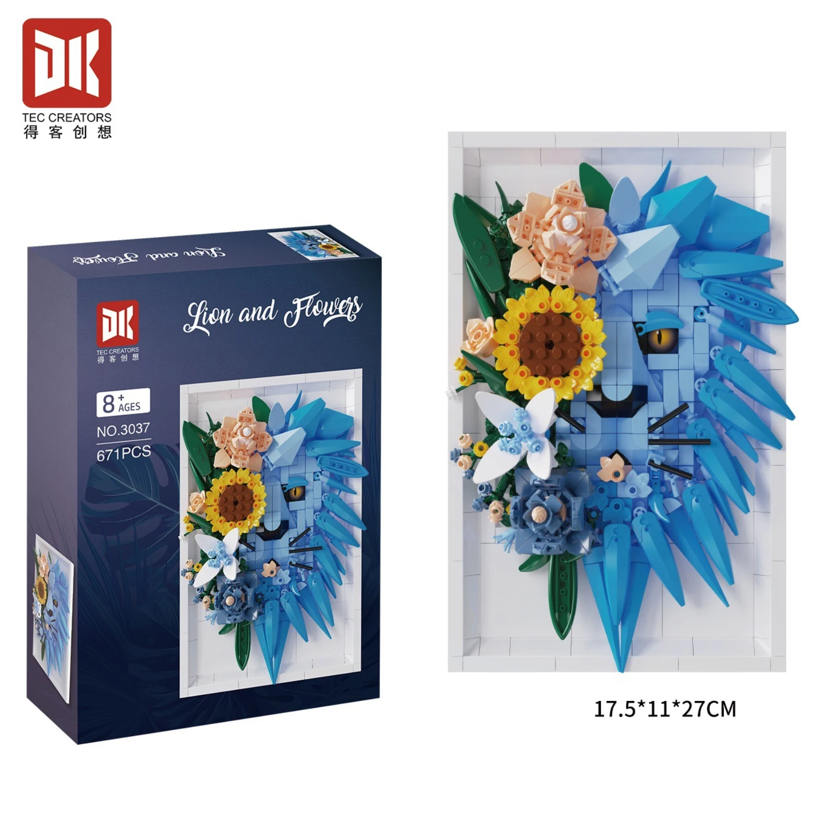 

Набор для сборки 671 деталь: Фоторамка «Лев и Подсолнух», настенное украшение, конструктор, декор для дома, игрушка для детей и взрослых, подарок