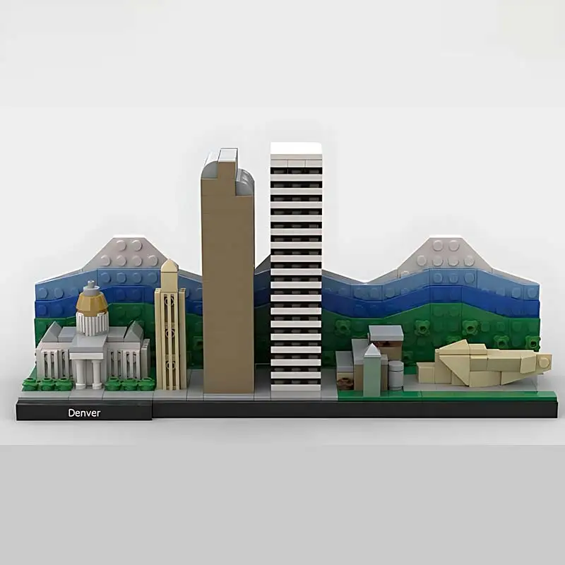 Moc Bouwstenen Denver Skyline Model Street View Architectonische Assemblage Klassiek Speelgoed Desktop Decoratie Kinderen Geschenken