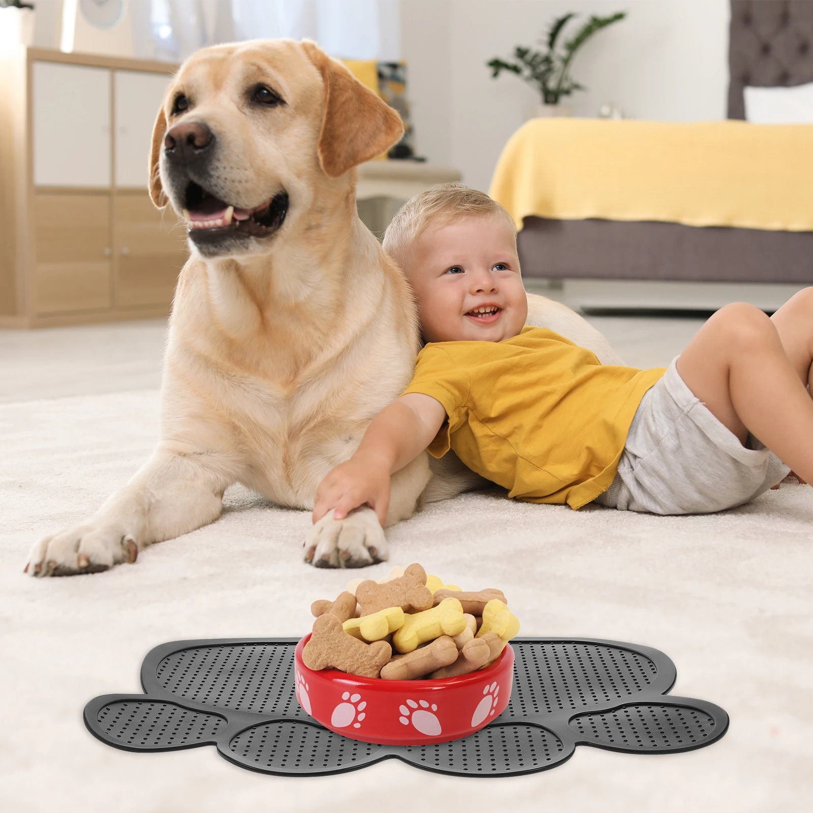 

Pet Feeding Mat Food for Bowls Dog Small Accessories Gel along with