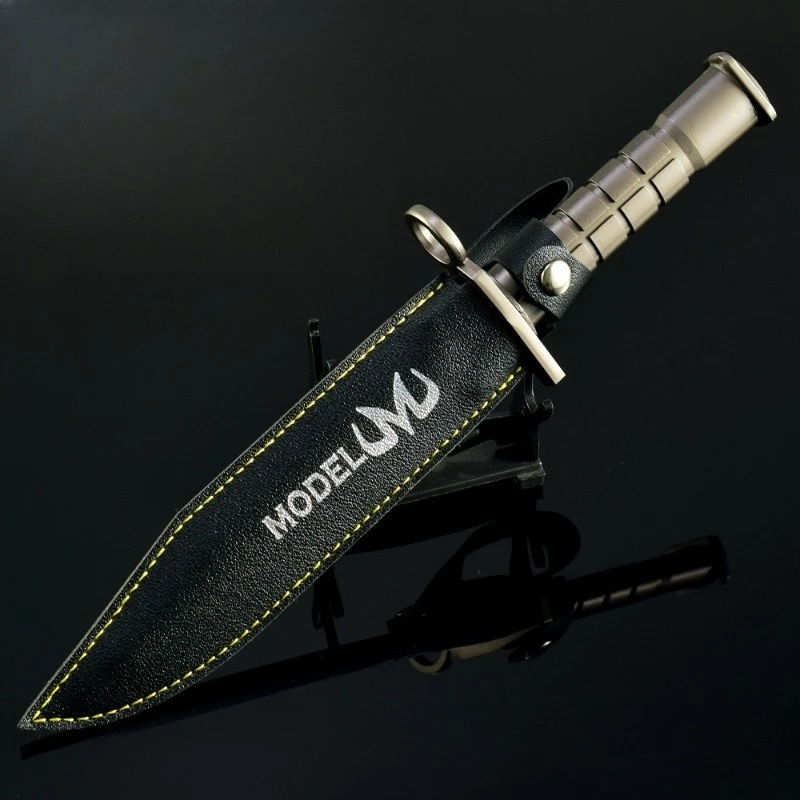 26 cm CS Game Perifere M9 Damascus Mes Staal Patroon wapens Model Training Prop Katana Metalen Speelgoed Messen Craft gift voor Jongens