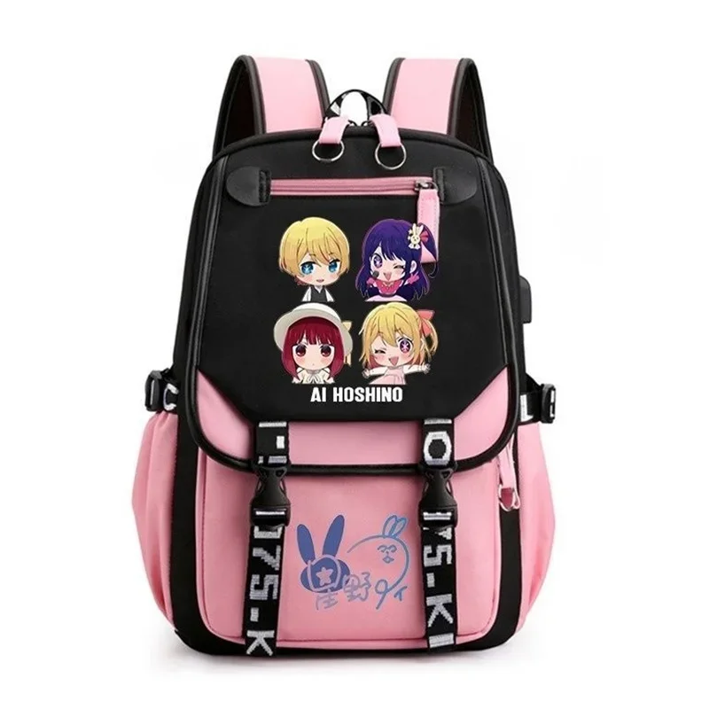 Anime OSHI NO KO Hoshino Ai Backpacks Teenarges Schoolbag Mochila Men Women Fashion USB Charge Laptop Travel Outdoor Shoulderbag