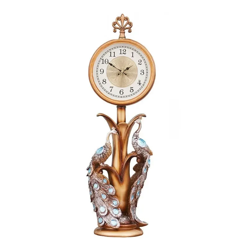 European retro personalized desk clock, living room decoration desk clock, handicraft standing clock, fashion ornament, desktop