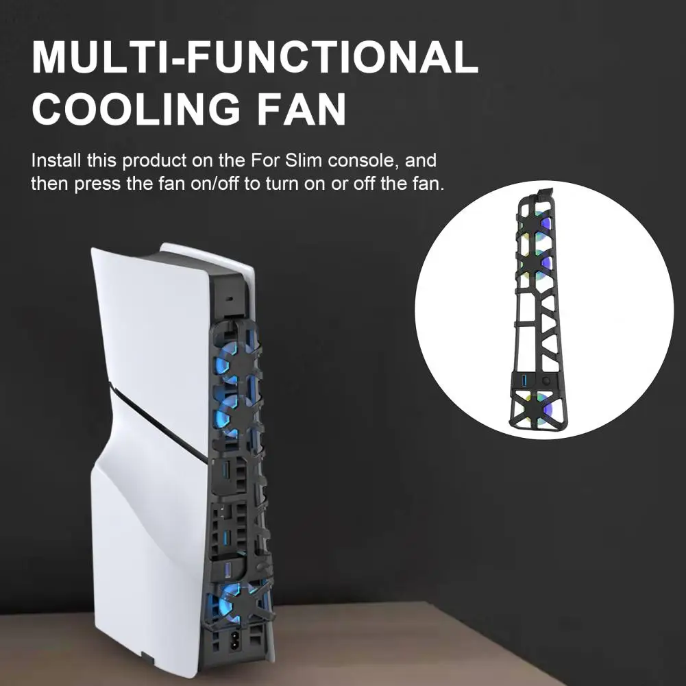 Quiet Cooler Fan Efficient System Efficient Game Console Fan with Low Noise Strong Wind for Ps5 Slim Usb Plug-play Radiator