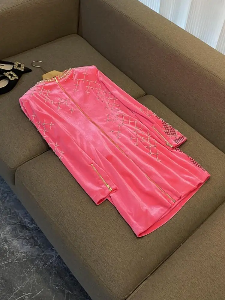   Falda larga de terciopelo dorado Sve Dr con cuentas bordadas Diamo, falda ajustada ow Body Commute Sle Ci para mujer Dr