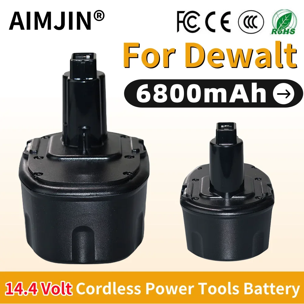 

14.4V for Dewalt 6800mAh Ni-MH Replacement Battery 14.4V DC9091 DC9094 DW9091 DE9091 DE9092 14.4 Volt Cordless Power Tools