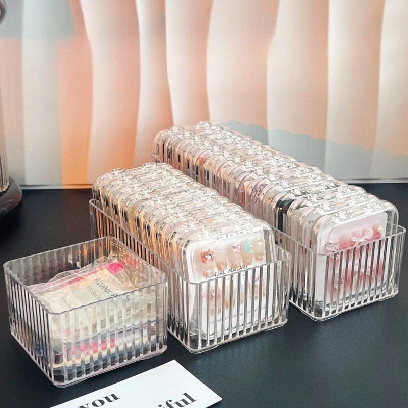 Scatola portaoggetti per Nail Art con scatola espositiva per armature collezione di punte per unghie Organizer professionale per Nail Works