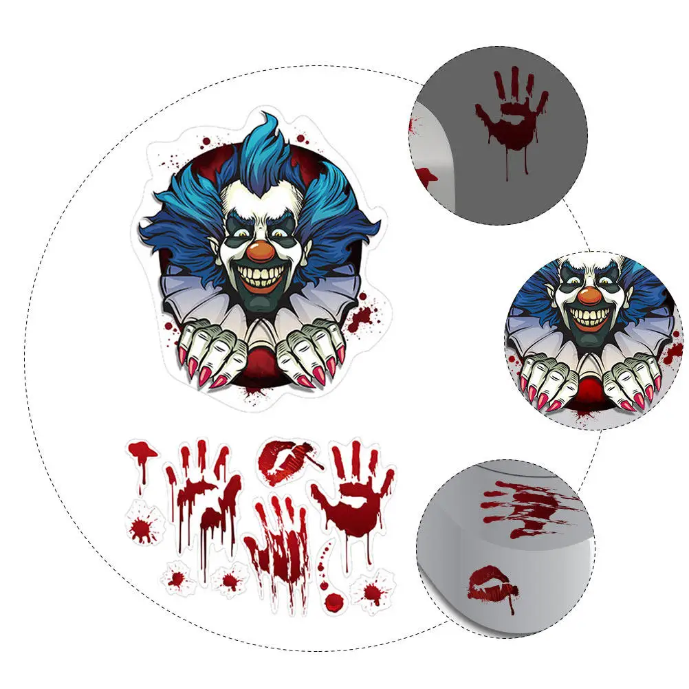 Stickers Halloween Clown Decal Toilet Bowl Lid Decals Bathroom Decor Accessories Scary Decorations