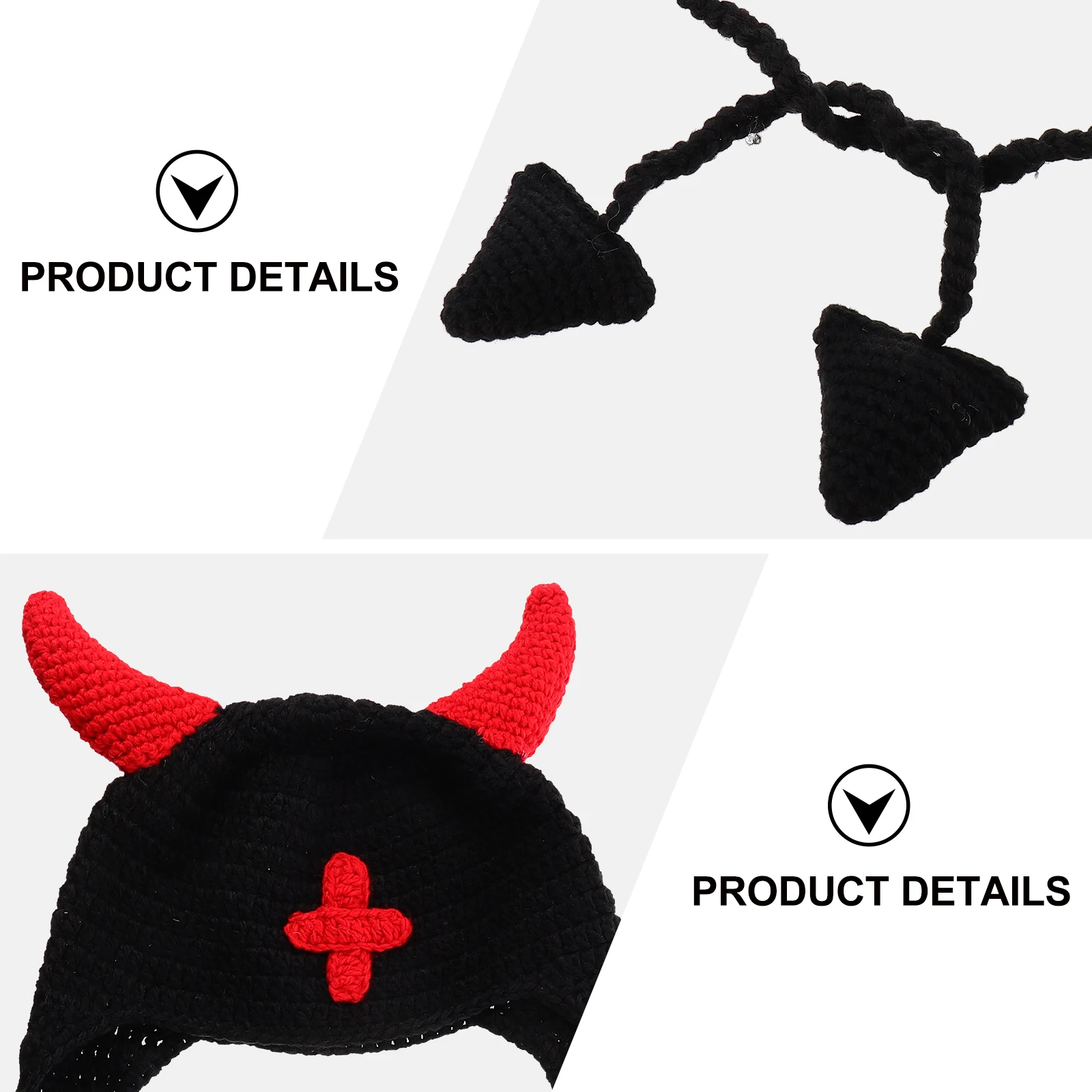 

Horns Hat Halloween Costumes Adult Red Beanie Cosplay Hats Prank Earflaps Cap Wool Warm Party Prop Hair Accessory