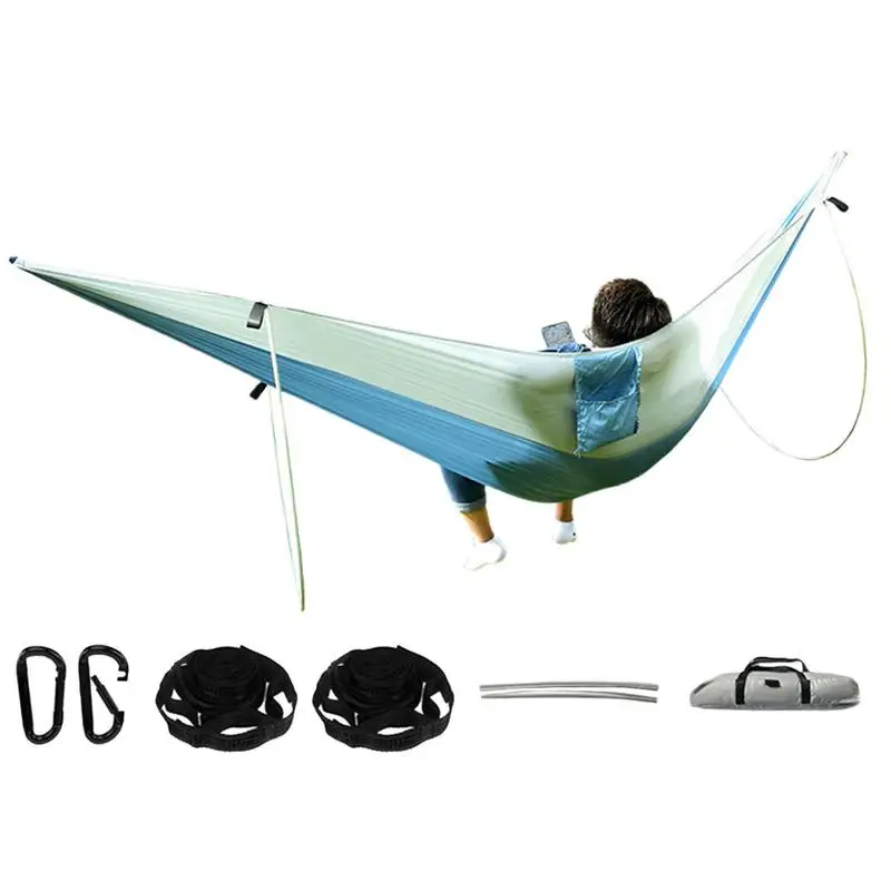 

Outdoor Hammock Outdoor Parachute Hammock Nylon Parachute Hammock Lightweight Camping Hammock Nylon Waterproof Support Pole