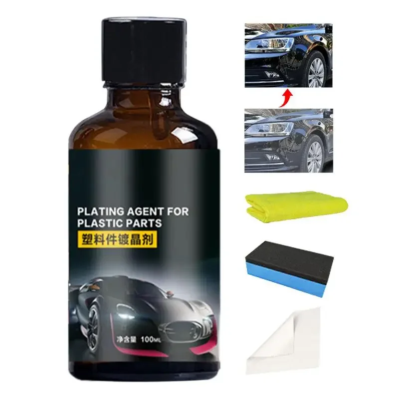 100ml Car Polish Instantly Revives Color To Trim Bumpers Mud Flaps Coating Renewal Agent Spray Trim Restorer Car Coating Agent