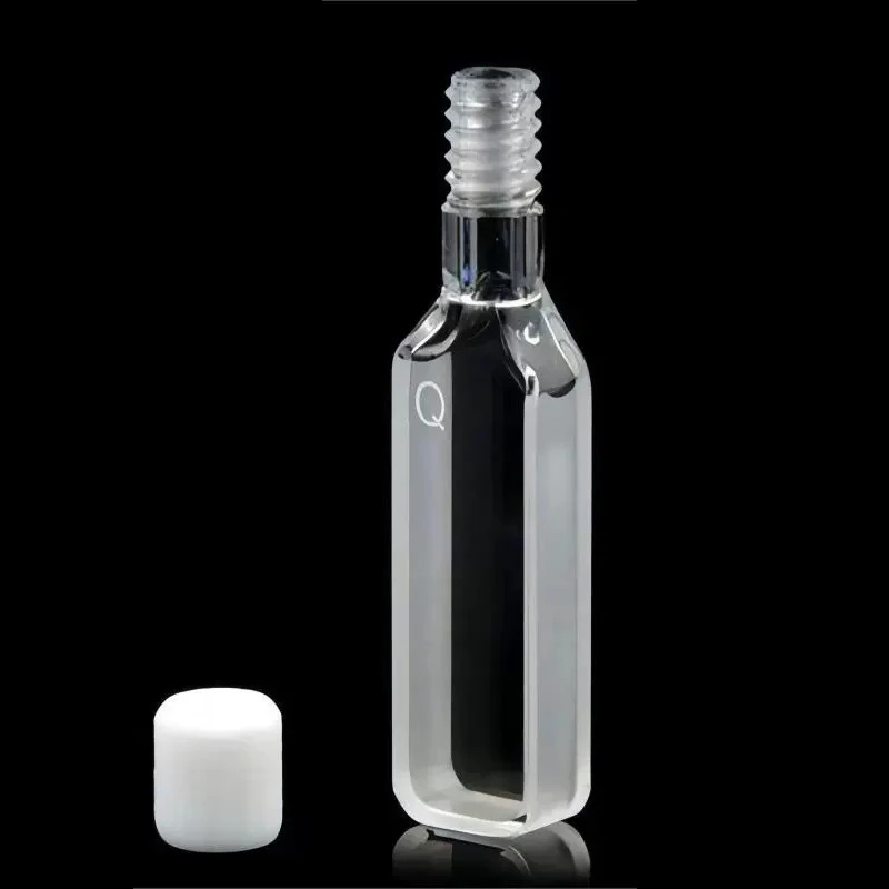 10mm quartz screw mouth colorimetric dish 5mm threaded mouth fluorescent four sided transparent seal injectable