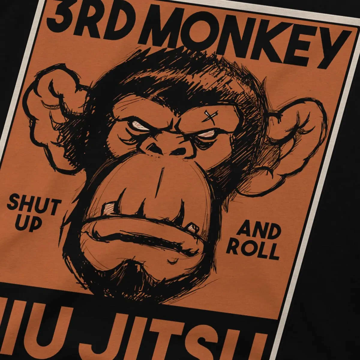 Jiu Jitsu Polyester TShirts 3rd Monkey Print Men\'s T Shirt New Trend Clothing