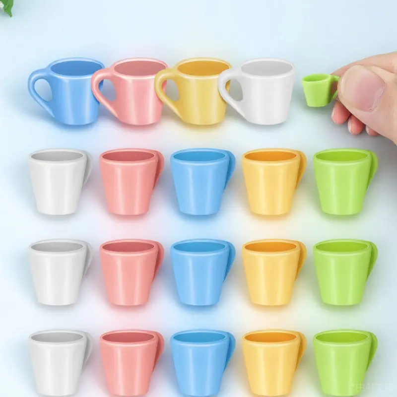 20Pcs Realistic Miniature Cup Set High-Grade Resin Decorative Mini Cups for Mini Home Decoration Playing Props