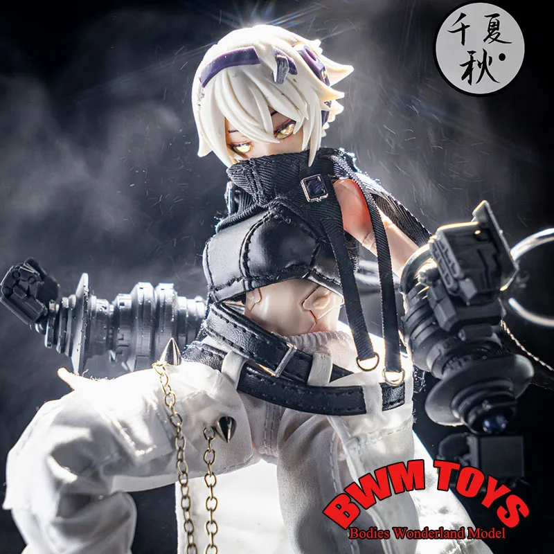 A-007 Traje móvil de Anime a escala 1/12, disfraz de niña, chaleco de cintura baja, cadena pionera de puño pesado, ropa funcional apta para figura Figma de 6 pulgadas