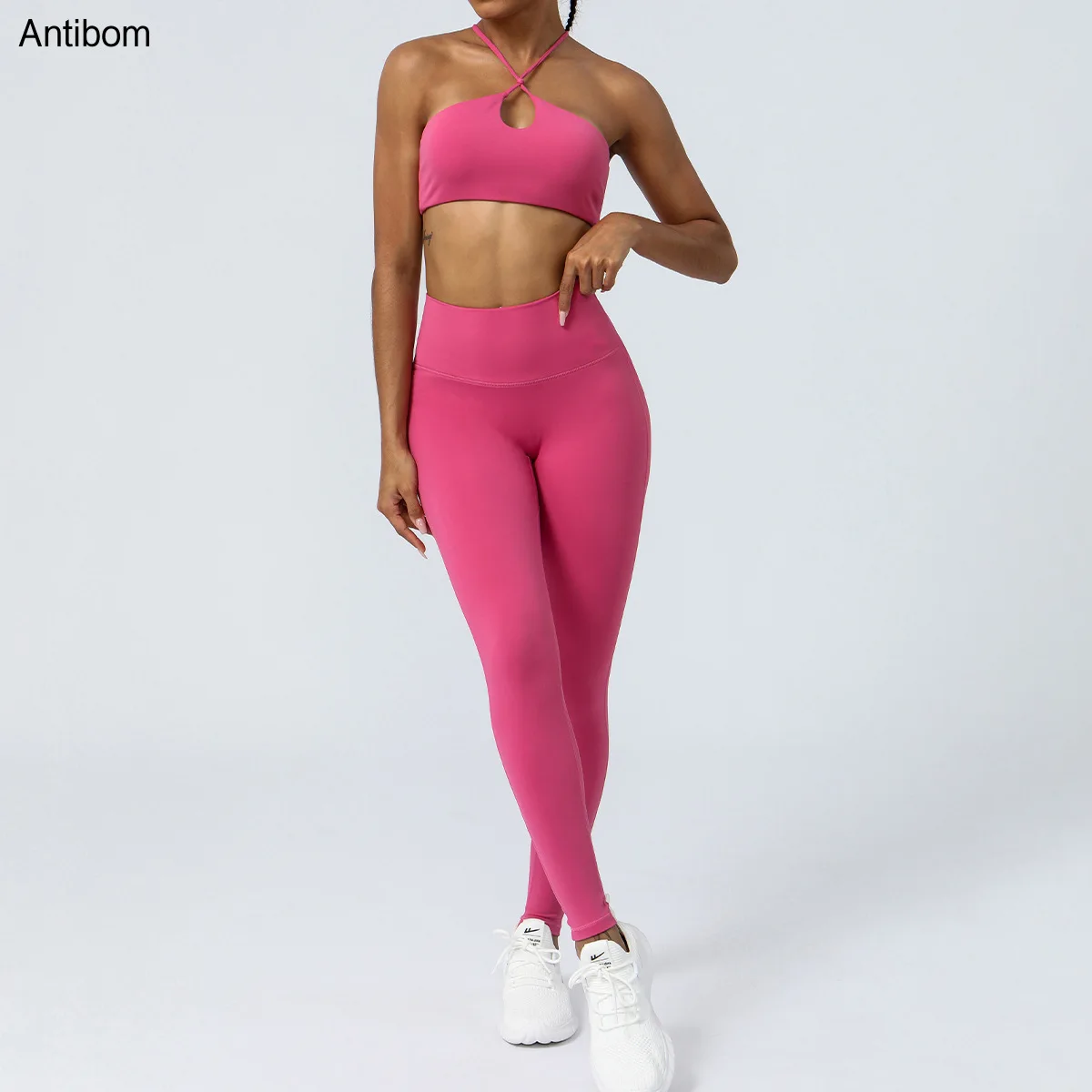 

Antibom New Nude Yoga Set High Elastic Speed Dry Running Sports Fitness Women's Outdoor Suits