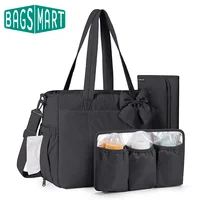 BAGSMART, bolso de pañales multifuncional para pañales de bebé con cambio, bolso de mamá de gran capacidad, organizador de cochecito, bolsos de maternidad