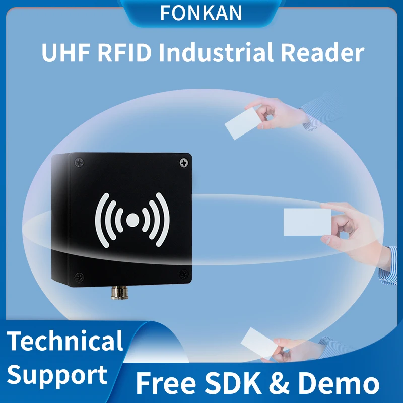 RFID UHF Reader IP65 RS232 Interface 2m ISO18000 6C 860Mhz 960Mhz RFID UHF Tag Reader For Production Line