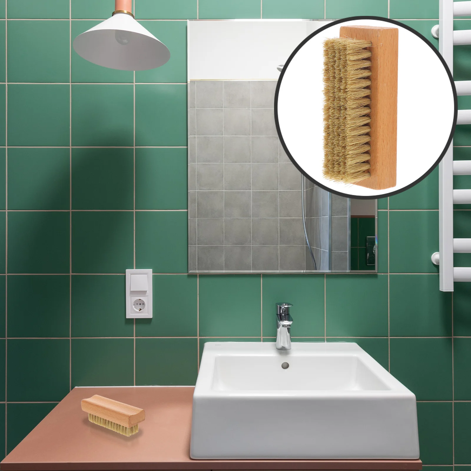 

Multipurpose Laundry Brush Soft Bristles Light Yellow Wooden Handle Clothes Shoes Cleaning Tool Softer Cleaning Brush