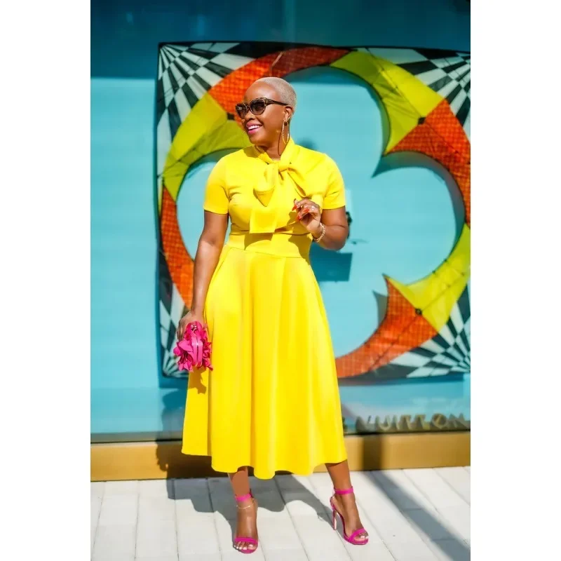 

Dashiki African Dresses for Women Elegant Summer Short Sleeve Polyester Black Blue Long Dress Outfits Gowns Africa Clothing