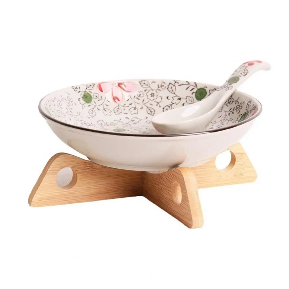 Compact Hanging Hole Table Mat 2pcs Bamboo Table Mat Holder Set Removable Tray with Tongue Groove Structure Anti-limescale Steam