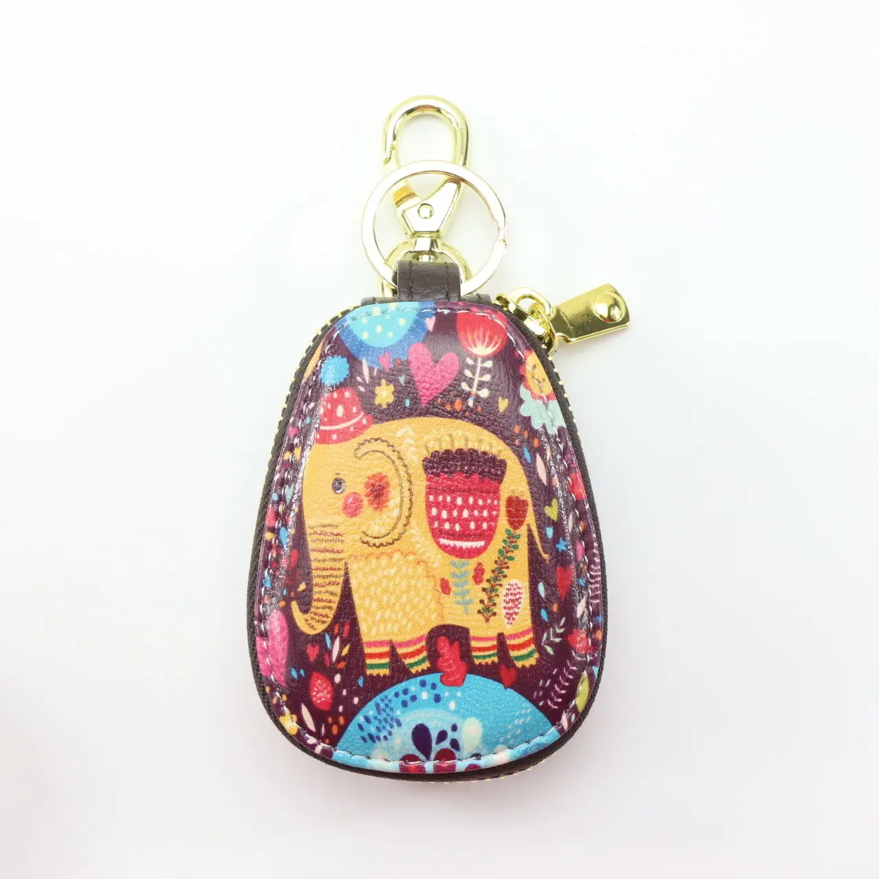 Women\'s Key Bag Hand-painted Color Printing Cartoon Mini Car Key Case Pochette Keychain Holder Key protective case Porta Chaves