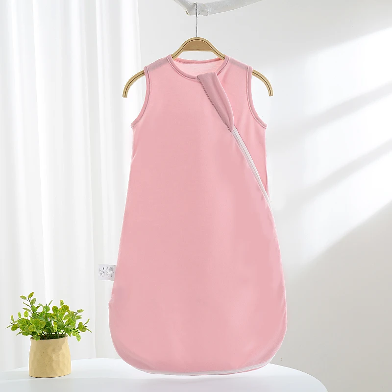 1Pc Baby Soft and Comfortable Sleeveless Sleeping Bag, Summer Baby Knitted Sleeping Bag, Summer Baby Comfortable Breathable Sleeveless Zippered Sleeping Bag Bedding Sleepwear, Baby Sleeping Bag with Zipper, 0-18m - Soft Polyester Sleeping Bag for Babies, Essential Baby Room Item, Ideal Gift