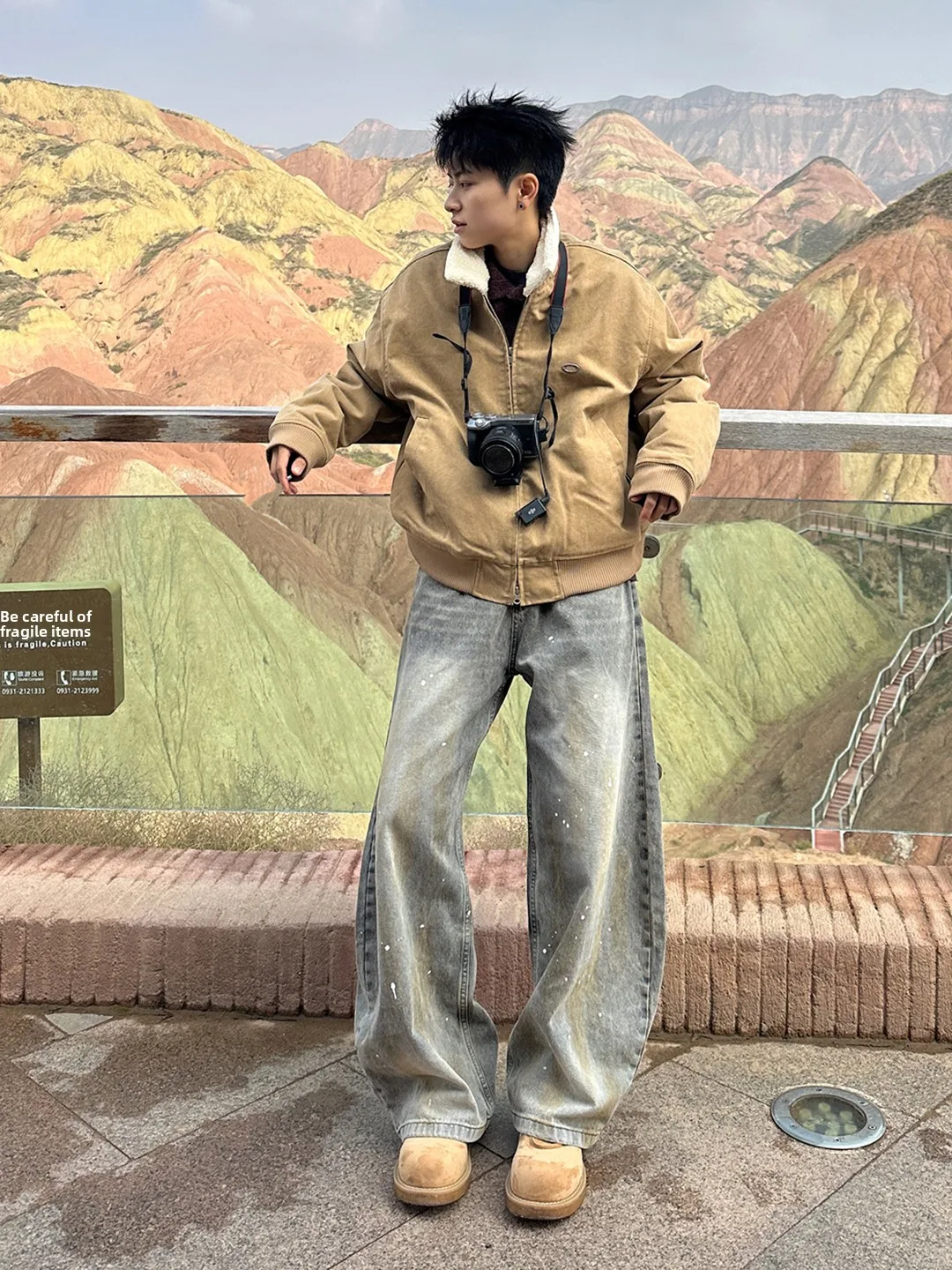 

Мужские джинсы Waed Distred с широкими штанинами, осенне-зимние, из денима Fce Knife, повседневные, в стиле Cleanfit, для носки на каждый день