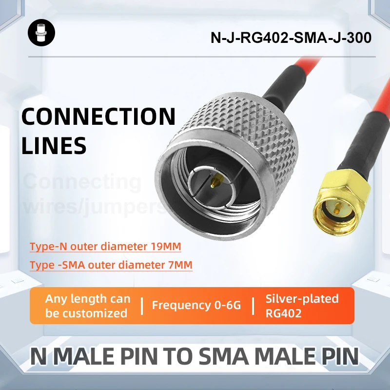 

N male to SMA male waterproof flange silver-plated RG402 RF adapter cable