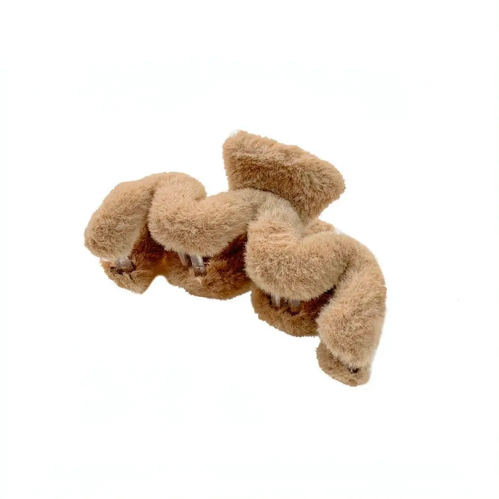 Winter Warm Plush Hair Claw Clip Large Furry Barrette Aesthetic Soft Headwear For Thick Hair Women Styling Tool