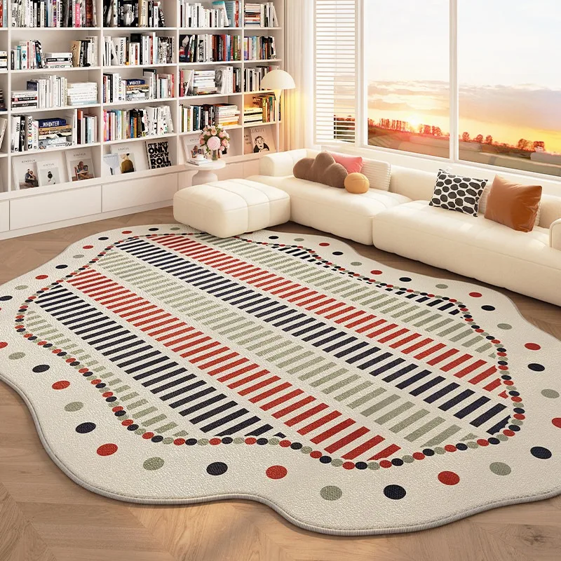 Dopamine-Style Colorful Living Room Rug Creative Plaid Bedroom Carpets Modern Light Luxury Artistic Home Decor Coffee Table Mats