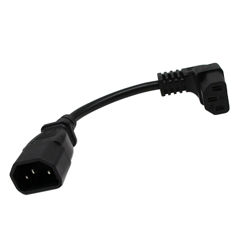 6 szt. 18Cm i 320 90 stopni C13 3 Pin żeński do C14 3 Pin męski przedłużacz zasilania PDU do komputera LED HDTV