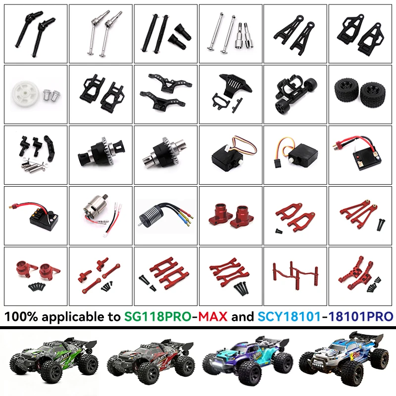 SG118MAX SG118PRO 1/18 SCY18101Pro SCY18101 Full Scale 4WD Big Foot RC Car  DIY Metal Aluminum Parts Drive Shaft Motor Gear