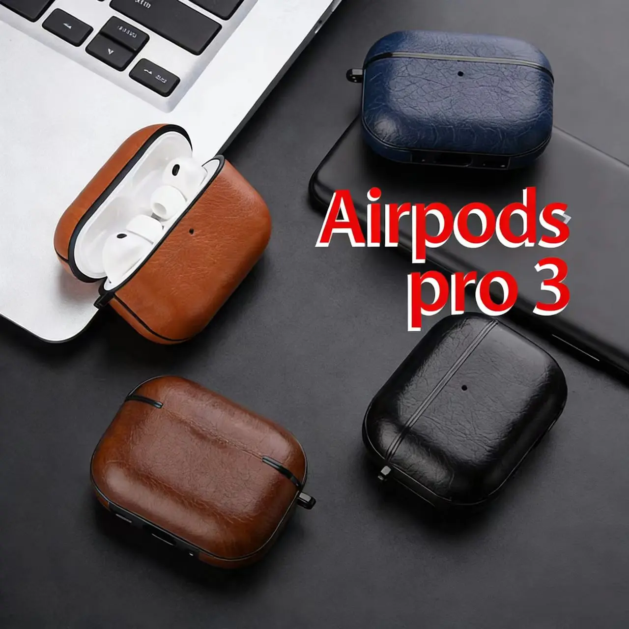 

For Airpods Pro 3 Case PU Leather Business Earphone Case Headset Shell Headphone Cover For Apple AirPod 4 Pro 3 USB C Funda