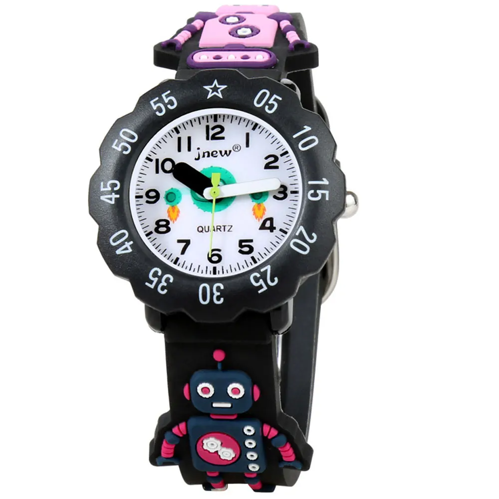 Cute Car Cartoon Children's Watch Waterproof Quartz Watch Primary School Boys and Girls 3D Silicone Watch Birthday Gift